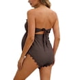 thumbnail image 3 of Maternity Women One-Piece Bathing Suit Solid Color Sleeveless Swimsuit Print Swimwear For Beach Pool Vacation,Brown,SIZE S, 3 of 9
