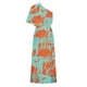 thumbnail image 5 of Vestido de verano para mujer, holgado, con un solo hombro, estampado, con media abertura y mangas cortas., 5 of 5