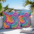 thumbnail image 4 of Tie-Dye Art Outdoor Pillow Covers Pack of 2 Watercolor Colorful Ethnic Style Abstract Art Dyeing Waterproof Throw Pillow Covers Decorative Cushion Cases for Patio Garden Tent Balcony Couch 24x24 inch, 4 of 8