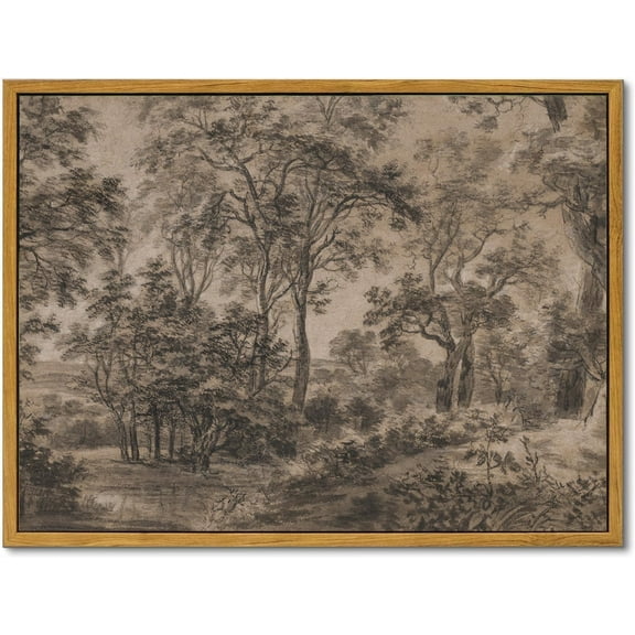 Aaheei Canvas Wall Art, Vintage Wall Art Watercolor Landscape Oil Painting, Antique Brown Dark Woodland Drawing Artwork for Wall, Moody Vintage Wall Decor for Bedroom Living Room, Cozy Home Decor