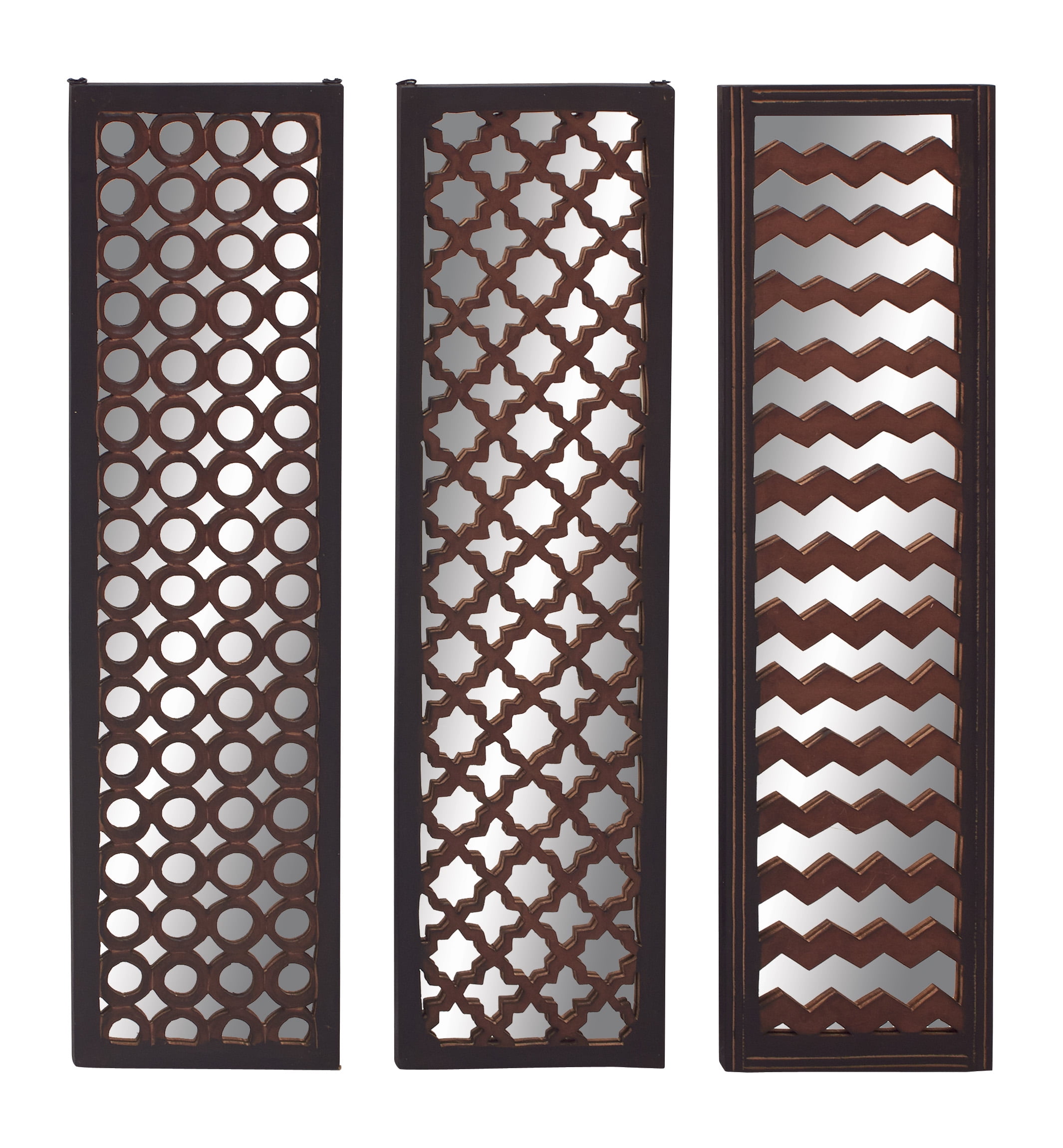 Wood Mirror Wall Panel 3 Assorted 12"W,44"H 23710