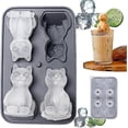 thumbnail image 1 of 2025 Latest Model Cute 3D Cat Silicone Ice Cube Tray Mold Cartoon Animal Ice Box BPA-Free (Grey), 1 of 5