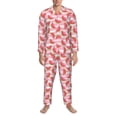 thumbnail image 3 of Honeii Sweet Watermelon Pattern Mens Pajamas Set,2pcs Men's Lounge Long Sleeve Sleep Shirt and Pajama Bottoms Sleepwear Set,Mens Pjs Sets-Medium, 3 of 7
