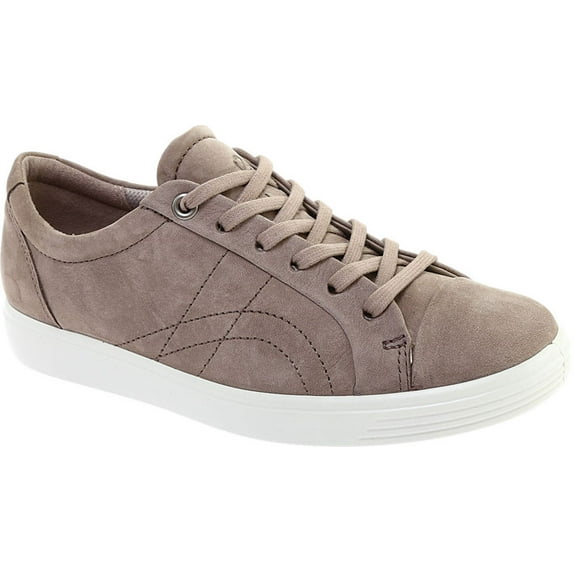 Women's ECCO Soft 7 Stitch Tie Sneaker Warm Grey Leather 42 M