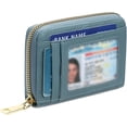 thumbnail image 1 of Wallet Women RFID Blocking Leather Small Compact Zip-Around Credit Card Holder with ID Window & Zipper Pocket,Blue, 1 of 2