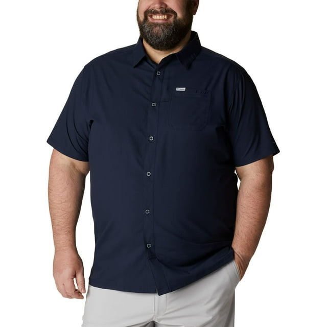 Camisa de campamento Columbia Slack Tide de manga corta para hombre, azul marino
