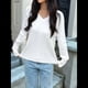 thumbnail image 4 of Suéter de Punto de Larga para Mujer, Jersey Ajustado con Cuello en V, Ropa Informal de Negocios para Otoño XL, 4 of 7