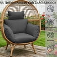thumbnail image 2 of XXLYY Egg Chair Cushion Replacement, 47 x 31.5 in. Thick Waterproof Hanging Chair Cushion with Headrest and Ties for Indoor and Outdoor, 2 of 6