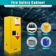 thumbnail image 4 of Adjustable Shelf Yellow Flammable Safety Cabinet - 35.5" x 18.11" x 18.11", Cold-Rolled Steel for Secure Storage, 4 of 8