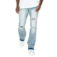 thumbnail image 4 of Victorious Men's Essential Distressed Light Wash Flared Jeans Indigo 38/32, 4 of 5