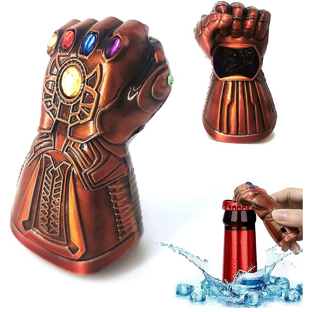 Abridor de botellas de cerveza, abridor de botellas de guantes de Thanos, Marvel The Avengers 4: abridor de tapas de botellas de Endgame, el mejor regalo, 11 Feliz Sencillez