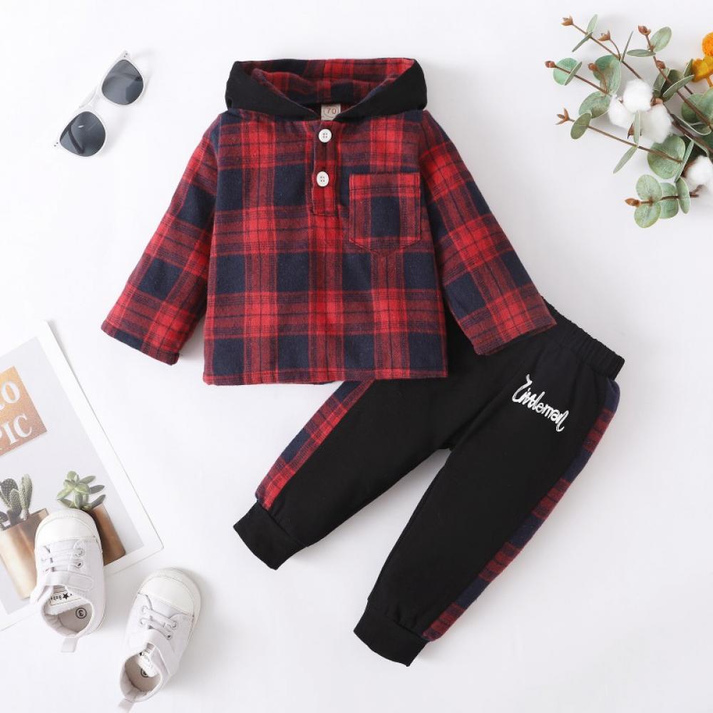 JiAmy Babykledingset Jongens - Fleece Hoodie Met Rits + Broek - Warme Herfst Winter Set 1-6 Jaar