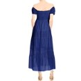 thumbnail image 2 of Anna-Kaci Womens Off Shoulder Boho Lace Semi Sheer Smocked Party Maxi Long Dress, 2 of 7