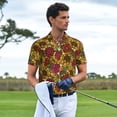 thumbnail image 3 of Gukieu Sunflower Print Men's Quick-drying POLO Shirt, Button-down Summer T-shirt, Suitable for Work and Outdoor Activities-Small, 3 of 6