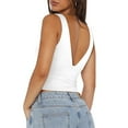 thumbnail image 4 of XFLWAM Women's Sexy Plunge Deep V Neck Tank Top Sleeveless V Backless Workout Yoga Crop Tops, 4 of 9