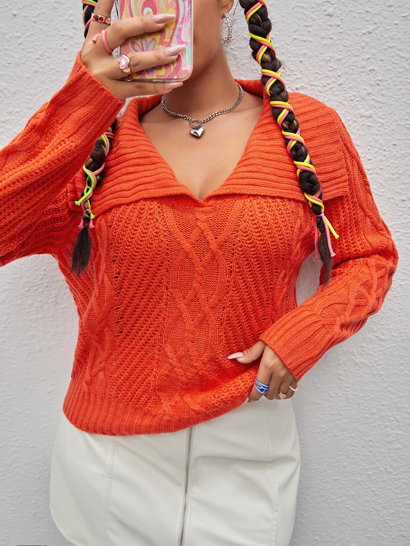 plus size burnt orange sweater