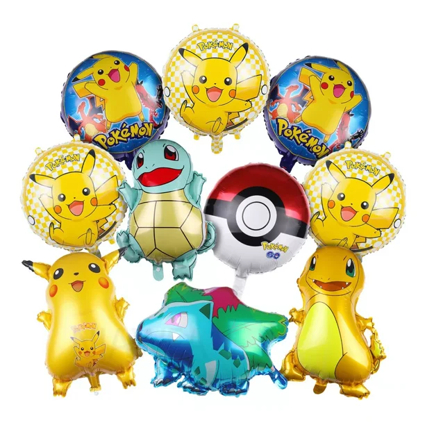 Kit 10 Globos Para Pikachu Pokemon Decoraciones De Fiesta