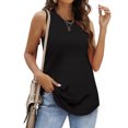 thumbnail image 2 of iOPQO Women's Tanks Womens Tank Tops Loose Fit Summer Flowy Sleeveless Shirts Casual Black L, 2 of 5