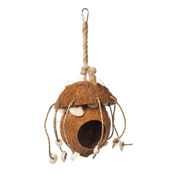 Prevue Pet Products Coco Hideaway w/Shells Naturals Forage & Engage Bird Toy 62802