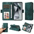 thumbnail image 4 of Nalacover for Samsung Galaxy S23 Ultra Wallet Case Premium Pattern PU Leather Flip Purse Cover with Card Holder Magnetic Closure Shockproof Protective Phone Case with Wrist Strap & Flip Stand, Green, 4 of 10