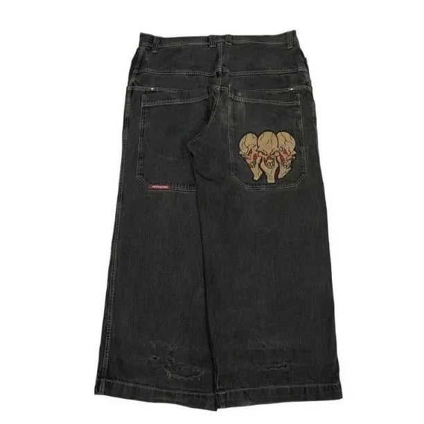 JNCO high quality Embroidered Hip Hop Y2K baggy jeans Tribal Jeans