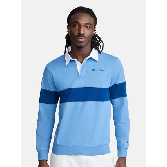 Champion Men's Striped Rubgy Shirt, Standard Fit, Heavyweight 100% Cotton, Sizes S-XXL