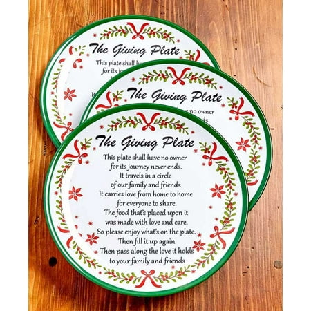 Christmas Plates On Sale Set of 3 Melamine Christmas Garland Giving Plates, This plate shall have no owner for its journey never ends. It travels in a circle of our family and friends. It carries.., By The Lakeside Collection ()