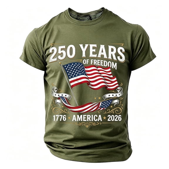 Tisuna Teen Boys Patriotic T Shirts Size 2-3 Years America Flag Print Short Sleeve Crew Neck Tops Breathable Boy'S 4th Of July Army Green Celebrate Anniversary T-Shirts