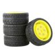 thumbnail image 2 of 4 piezas de neumáticos para coche RC 1/16 1/12 1/14, modificación de vehículos, modelo de repuestos para coche Amarillo, 2 of 4
