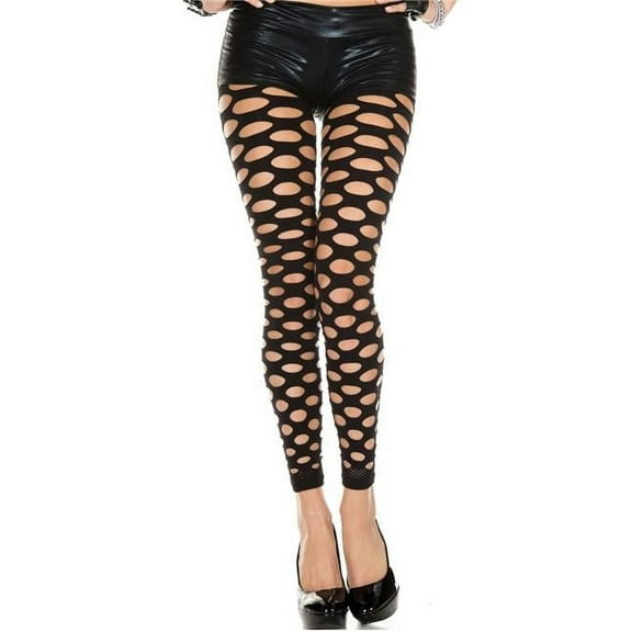 Music Legs Women's 35158-BLACK Pothole Opaque Spandex Leggings - Black
