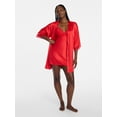 thumbnail image 6 of Joyspun Women’s Lace Trim Satin Valentine's Day Robe, Sizes S-3X, 6 of 7