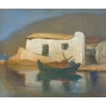 thumbnail image 2 of Michalis Oikonomou 23x20 Black Ornate Framed Double Matted Museum Art Print Titled: The House that He Dreams of (Hydra), 2 of 5