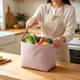 thumbnail image 4 of Deeceymbur Striped Polypropylene Fabric Storage Tote Basket with Handles Beach Home Grocery Organizer, 4 of 5