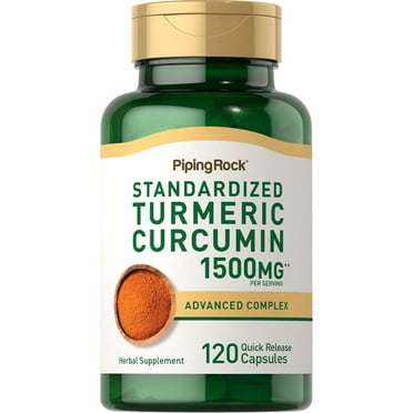 Turmeric Curcumin with Black Pepper 1500mg | 120 Capsules | Advanced Complex Supplement | Non-GMO, Gluten Free | By Piping Rock