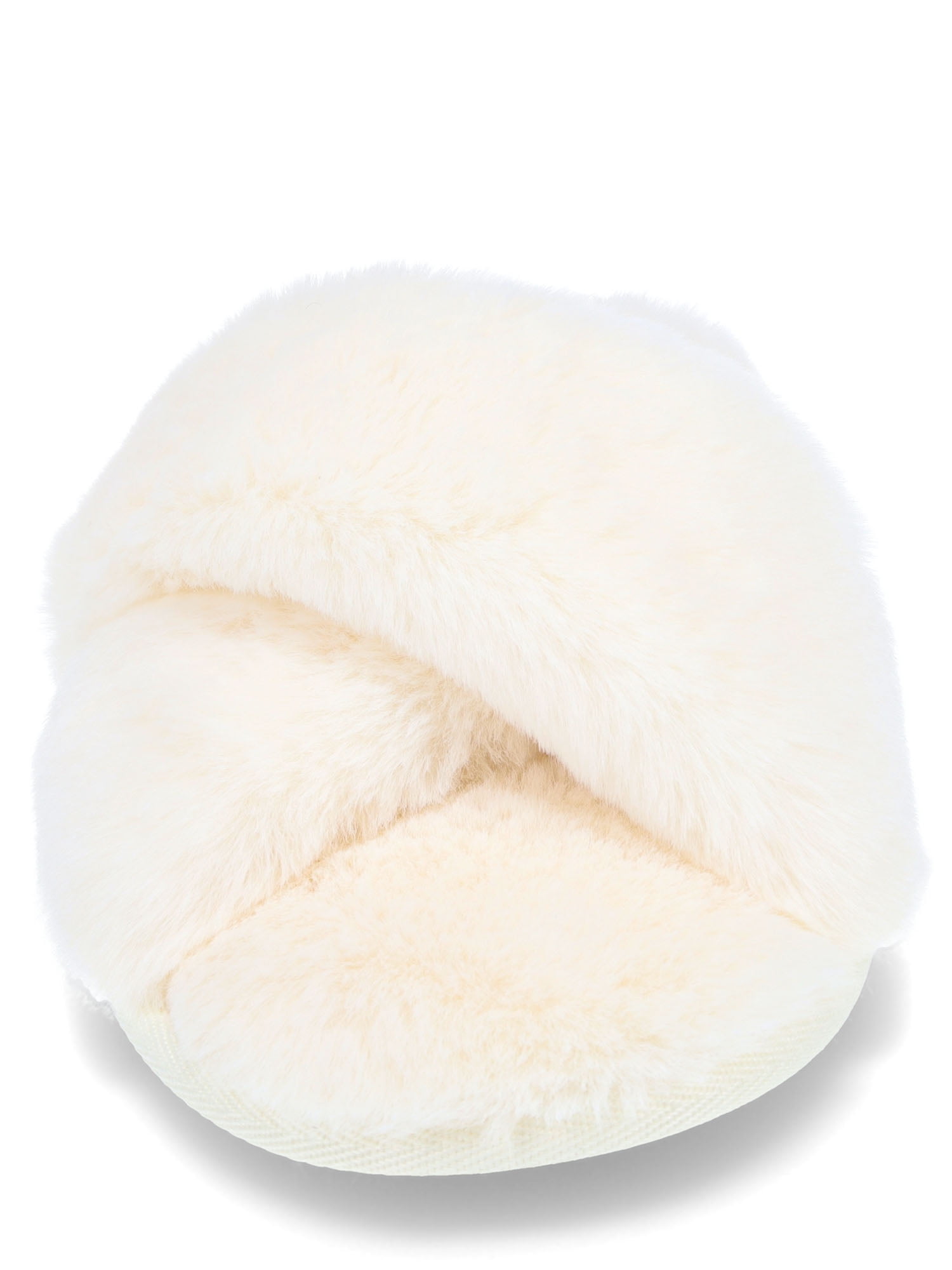Joyspun Women's Faux Fur Crisscross Slippers, Sizes 6-11