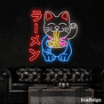 thumbnail image 2 of Craftnamesign Fortune Cat Ramen Neon Sign, Japanese Ramen Restaurant Decor, 2 of 4