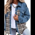 thumbnail image 1 of Chaqueta Vaquera Estilo Boyfriend, Informal, de Larga, con Botones y Bolsillos, para Mujer Azul L, 1 of 9
