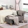 thumbnail image 7 of Andeworld Chaise Lounge with Storage, Modern Upholstered Tufted Chaise Lounge Chair Indoor Faux Suede Sofa Recliner Couch for Bedroom Office Living Room -Grey(Right Armrest), 7 of 7