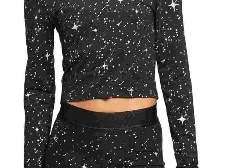 Nike Womens Starry Night Fitness Training Crop Top Black L - image 3 of 3