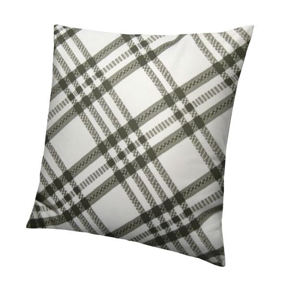 Olive Green and White Throw Pillow Covers Plaid Pillow Cases Tassel Decorative Cushion Covers for Sofa Couch