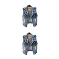 thumbnail image 4 of Guardurnaity Primavera otoño fiesta banquete evento mujeres hombres chaleco vaquero adultos sin mangas chaqueta con botones doble bolsillo azul Azul SG 2Conjunto, 4 of 6