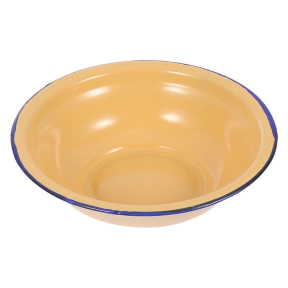 HONITANO Bowls For Serving Enamel Basin Yellow Thickened Enamel 1Pack