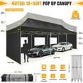 thumbnail image 4 of COBIZI 10x30 Heavy Duty Pop up Canopy Tent with 5 Waterproof Walls, UPF 50+ Protection, Roller Bag, Adjustable Heights, and 4 Sand Bags, Black (Enhanced Hexagonal Frame), 4 of 10