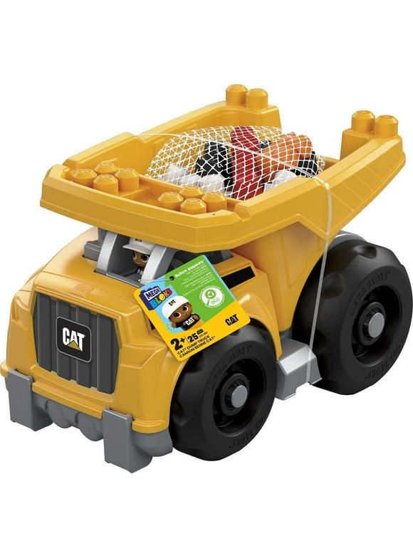 MEGA BLOKS Fisher-Price Building Toy Blocks Cat Large Dump Truck (25 Pieces) For Toddler