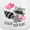 thumbnail image 4 of Inktastic Stealin' Your Heart Cute Raccoon Boys or Girls Baby Bib, 4 of 4