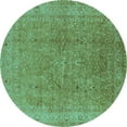 thumbnail image 1 of Ahgly Company Indoor Round Oriental Turquoise Blue Industrial Area Rugs, 6' Round, 1 of 4