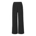 thumbnail image 5 of Women's Solid Color Deep V Neck Loose Long Sleeved Trousers Suit Suit Pants Bottoms Out Women Tuxedo Pants for Women Bridal Shower Outfit Pinstripe Pantsuit Women Striped Trouser Pants for Women, 5 of 5