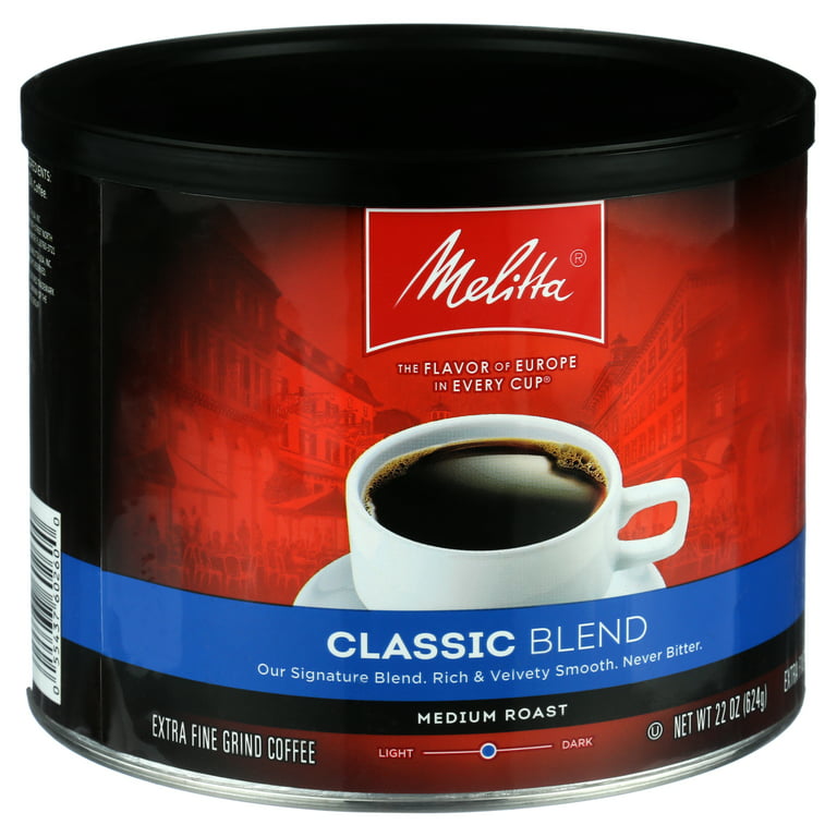 Melitta Classic Roast Caffeinated Canned Coffee, 22oz Can