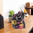 thumbnail image 3 of Yajisi 2 Inch Chinese Lucky Cat Fortune Decoration Waving Arm Solar Powered Figurine for Home Office Car Desk Ornament, Black, Sit Sideways, 3 of 5