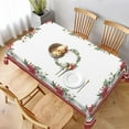 thumbnail image 1 of Poinsettia Christmas Tablecloth Rectangle 60 x 84 Inch, White and Red Christmas Tablecloths Polyester Winter Table Cloth for Holiday Parties Kitchen Dining Indoor Outdoor, 1 of 1
